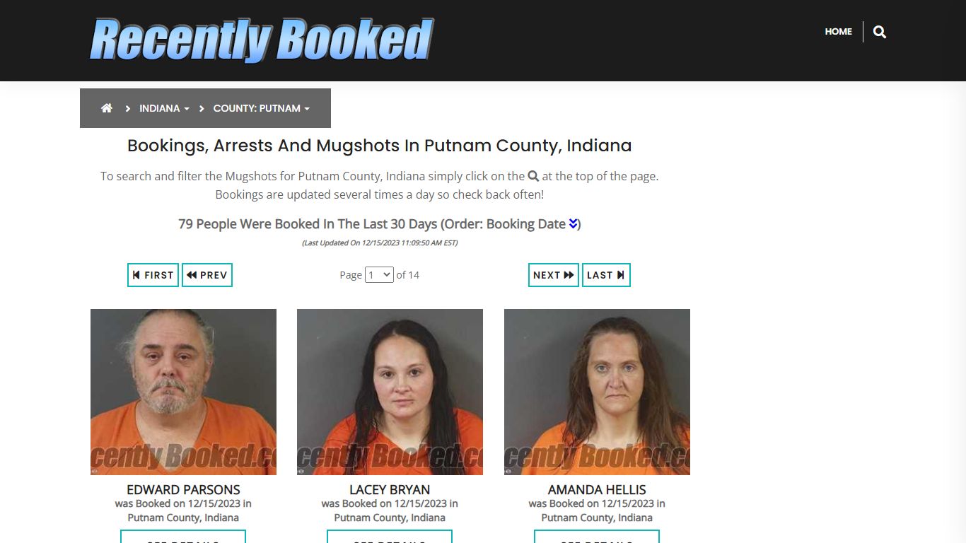 Recent bookings, Arrests, Mugshots in Putnam County, Indiana